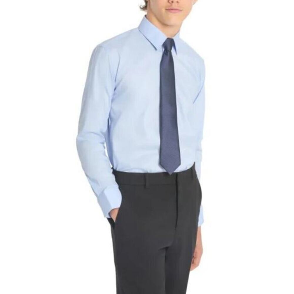 Kenneth‎ Cole Youth Dress Shirt & Tie, Blue, Size 20